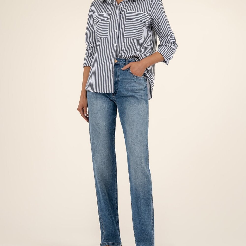 Kut from the Kloth Melissa High Rise Straight Leg Size 1010 / Determine W/Med Ba